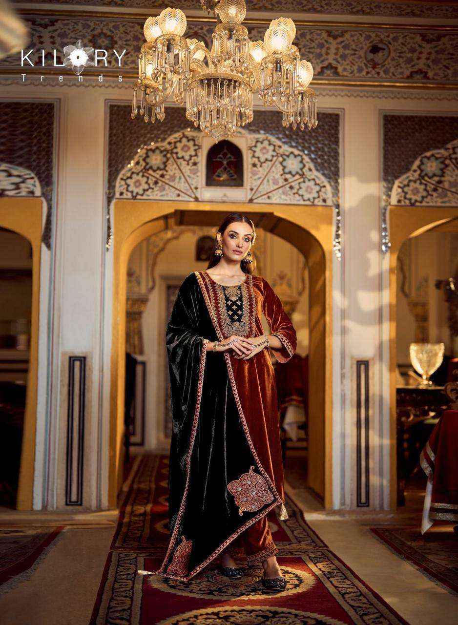 Kilory Trendz Jashn E Mehfil Velvet Dress Material (6 pcs Catalogue)