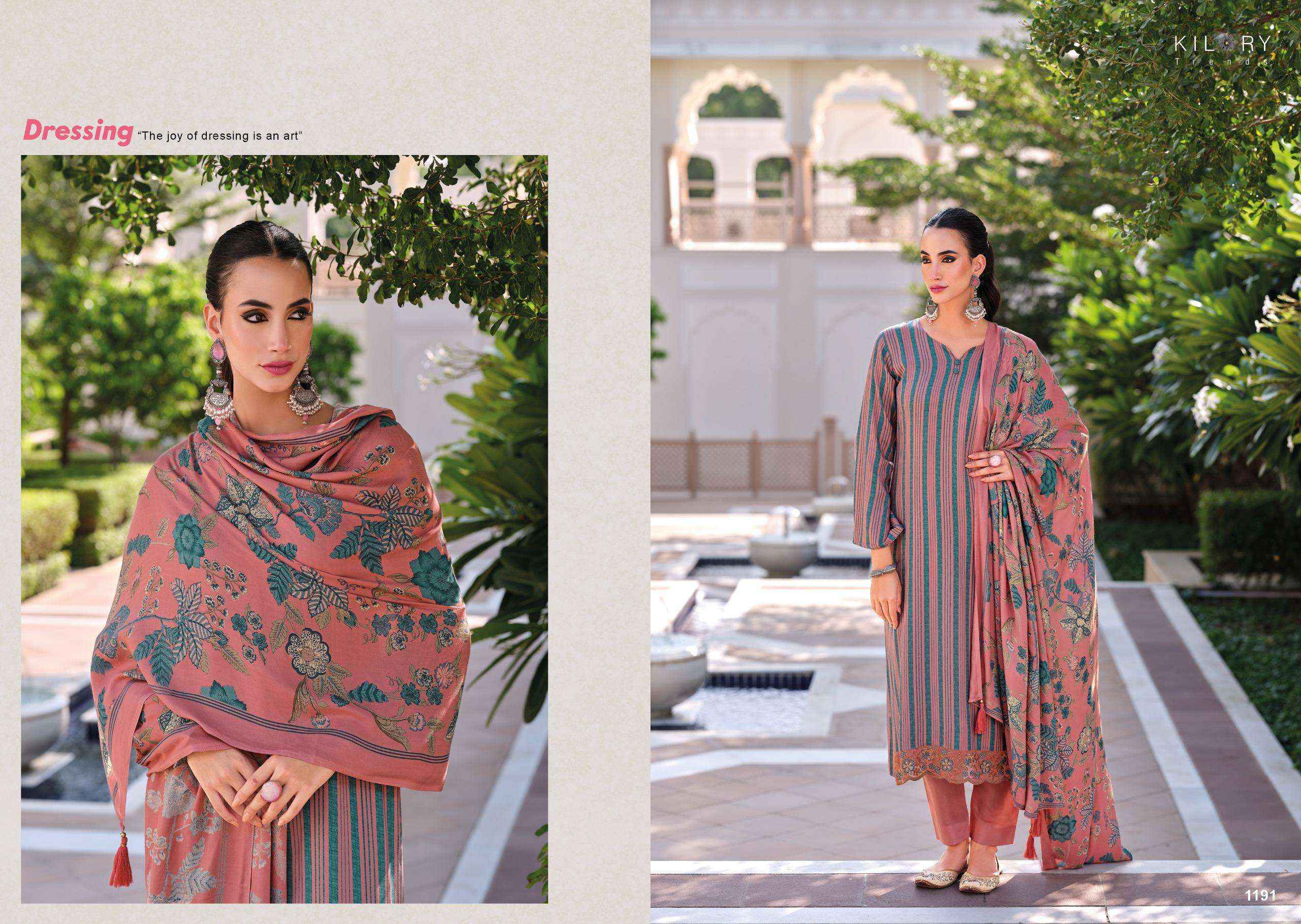 Kilory Trendz Nesta Pashmina Dress Material 4 pcs Catalogue