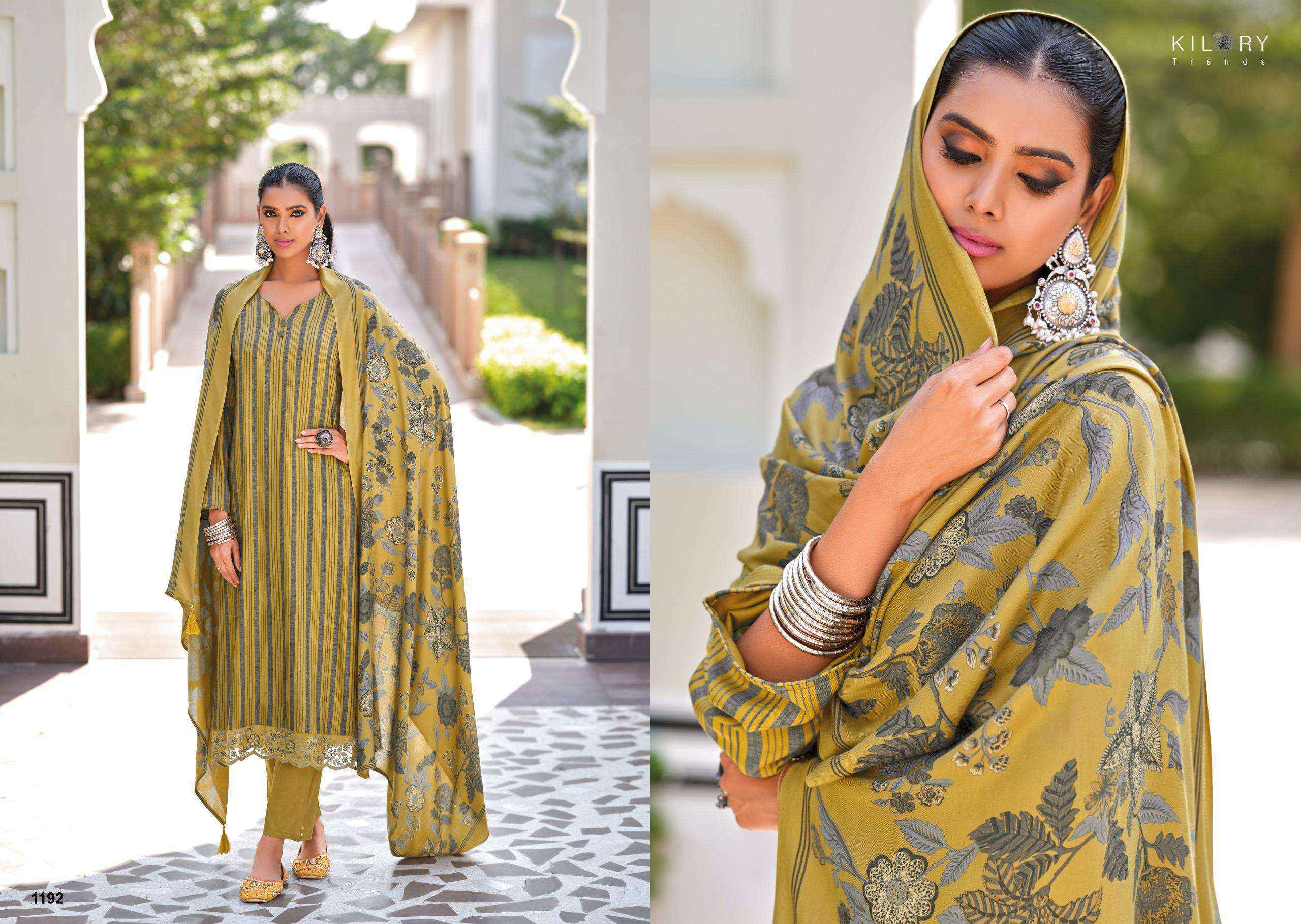 Kilory Trendz Nesta Pashmina Dress Material 4 pcs Catalogue