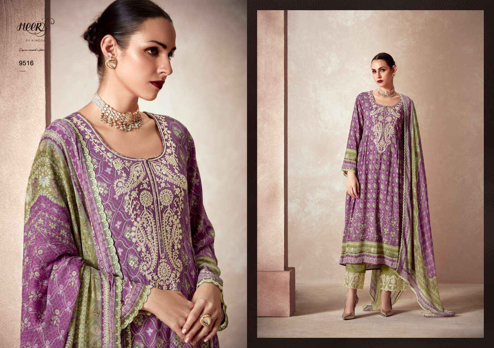Kimora Heer Elaheh Pashmina Dress Material 6 pcs Catalogue