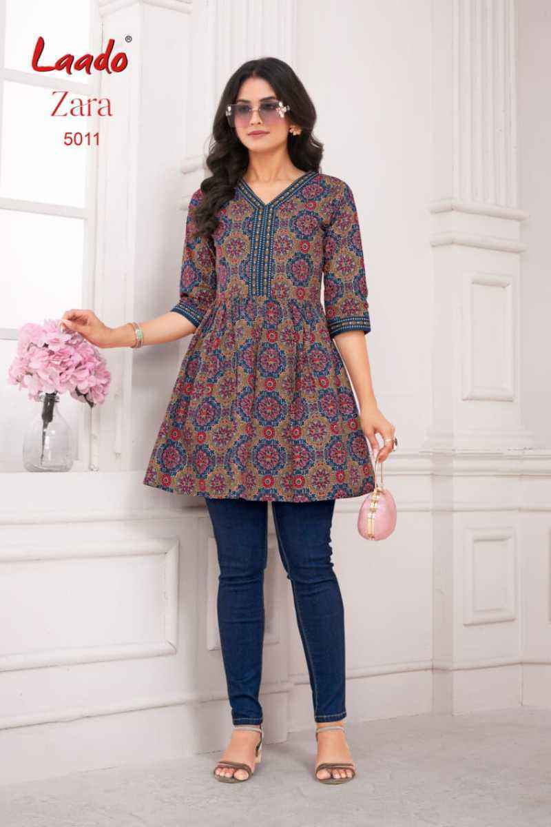 Laado Zara Vol-5 Cotton Kurti (12 pcs Catalogue)