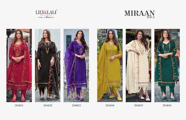 Lady Leela Miraan Vol 2 Organza Kurti Combo 6 pcs Catalogue