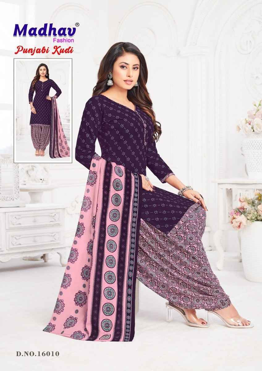 Madhav Fashion Punjabi Kudi Vol-16 Cotton Dress Material (10 pcs Catalogue)
