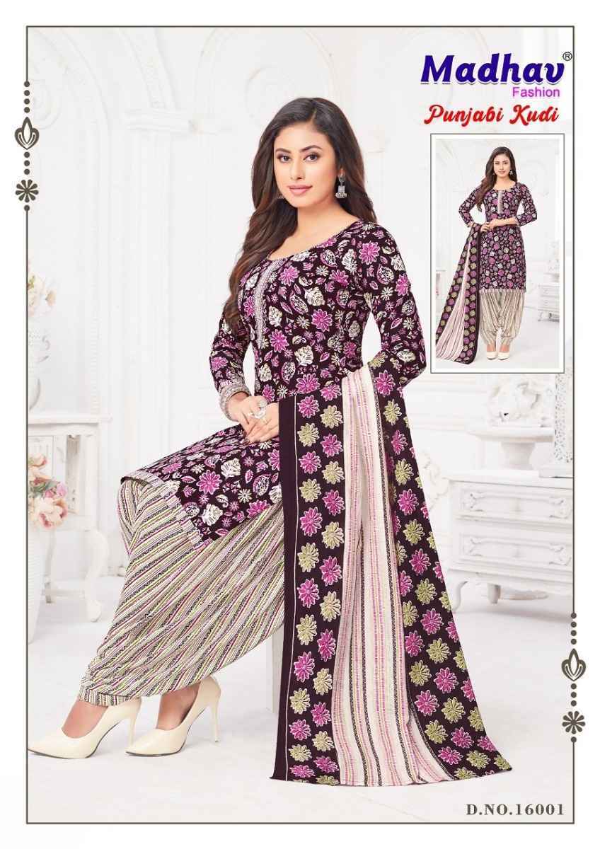 Madhav Fashion Punjabi Kudi Vol-16 Cotton Dress Material (10 pcs Catalogue)