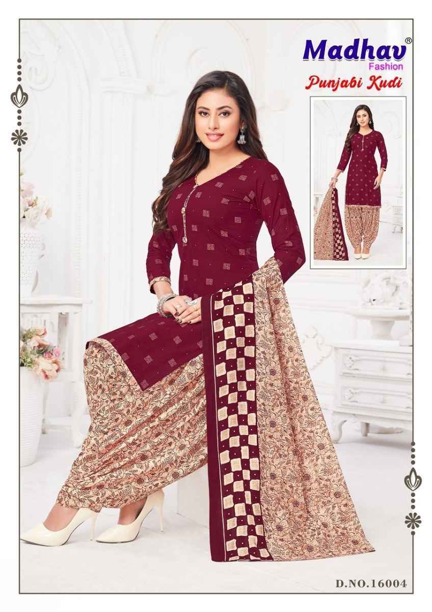 Madhav Fashion Punjabi Kudi Vol-16 Cotton Dress Material (10 pcs Catalogue)