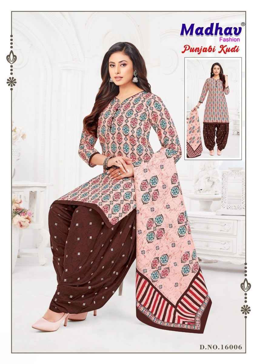 Madhav Fashion Punjabi Kudi Vol-16 Cotton Dress Material (10 pcs Catalogue)