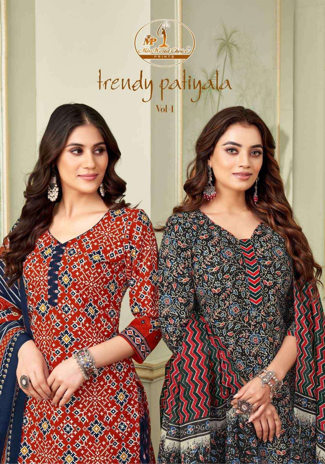 Miss World Choice Trendy Patiyala Vol-1 Cotton Dress Material (10 pcs Catalogue)