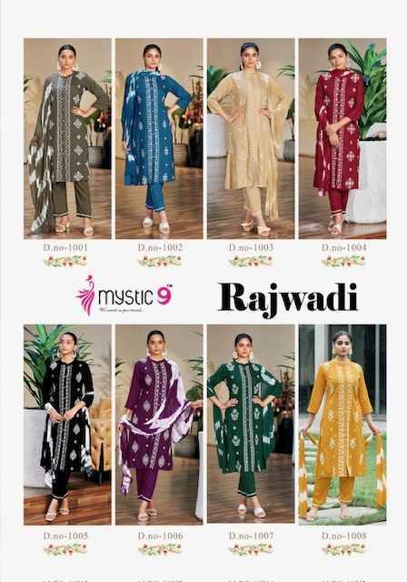 Mystic 9 Rajwadi Vol-1 Rayon Readymade Suit (8 pcs Catalogue)