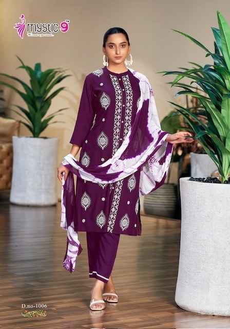 Mystic 9 Rajwadi Vol-1 Rayon Readymade Suit (8 pcs Catalogue)