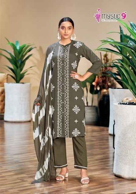 Mystic 9 Rajwadi Vol-1 Rayon Readymade Suit (8 pcs Catalogue)