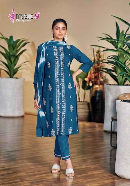 Mystic 9 Rajwadi Vol-1 Rayon Readymade Suit (8 pcs Catalogue)