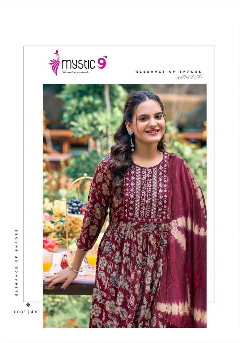 Mystic 9 Sara Vol 4 Readymade Rayon Dress 8 pcs Catalogue