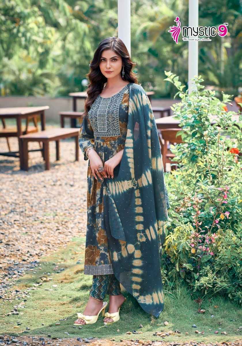 Mystic 9 Sara Vol 4 Readymade Rayon Dress 8 pcs Catalogue