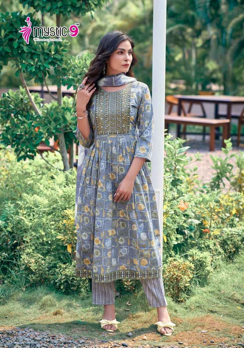 Mystic 9 Sara Vol 4 Readymade Rayon Dress 8 pcs Catalogue
