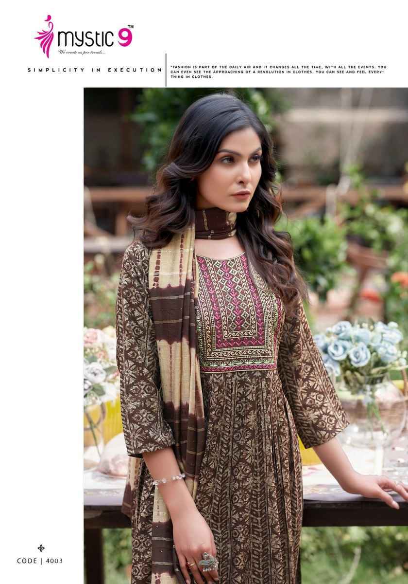 Mystic 9 Sara Vol 4 Readymade Rayon Dress 8 pcs Catalogue
