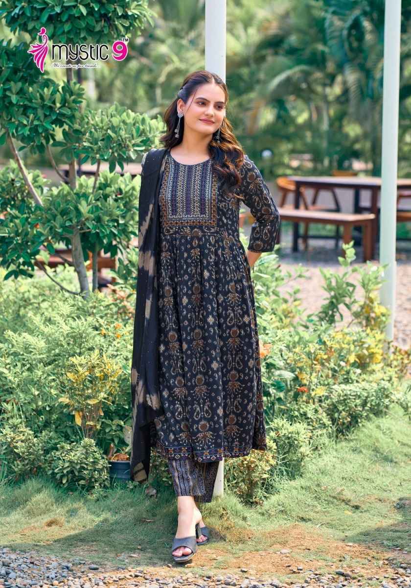 Mystic 9 Sara Vol 4 Readymade Rayon Dress 8 pcs Catalogue