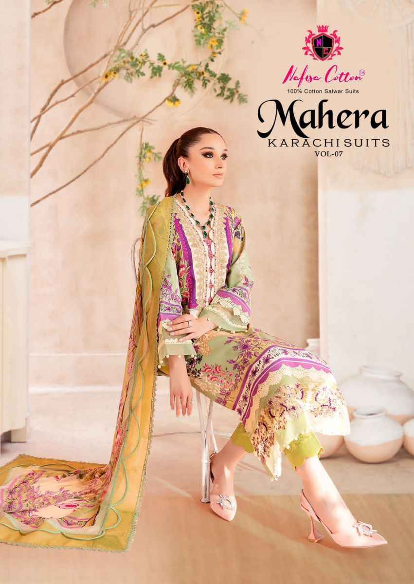 Nafisa Cotton Mahera Karachi Suits Vol-7 Cotton Dress Material (6 pcs Catalogue)