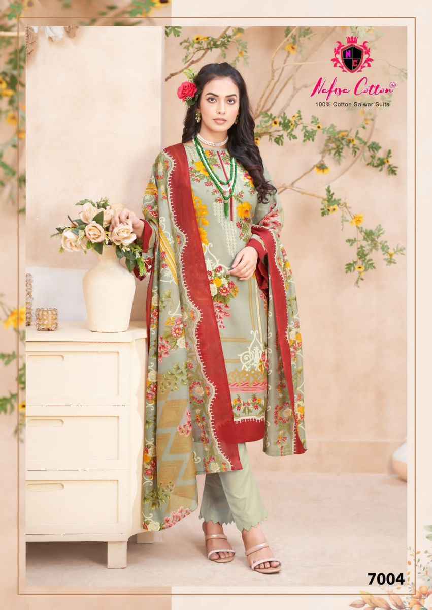 Nafisa Cotton Mahera Karachi Suits Vol-7 Cotton Dress Material (6 pcs Catalogue)