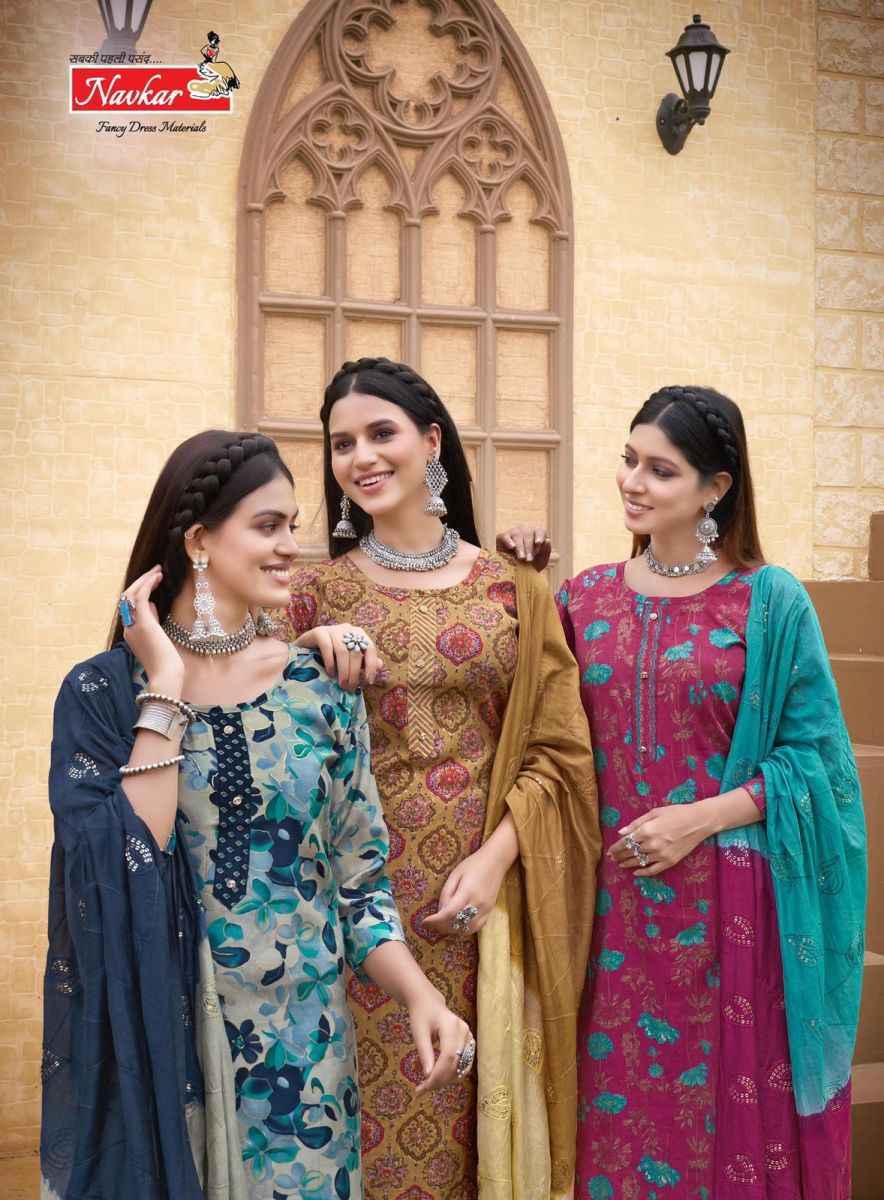 Navkar Sheen Vol-3 Muslin Readymade Suit (8 pcs Catalogue)