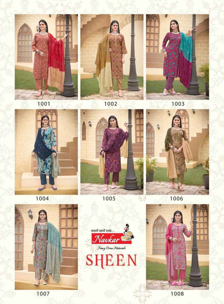 Navkar Sheen Vol-3 Muslin Readymade Suit (8 pcs Catalogue)