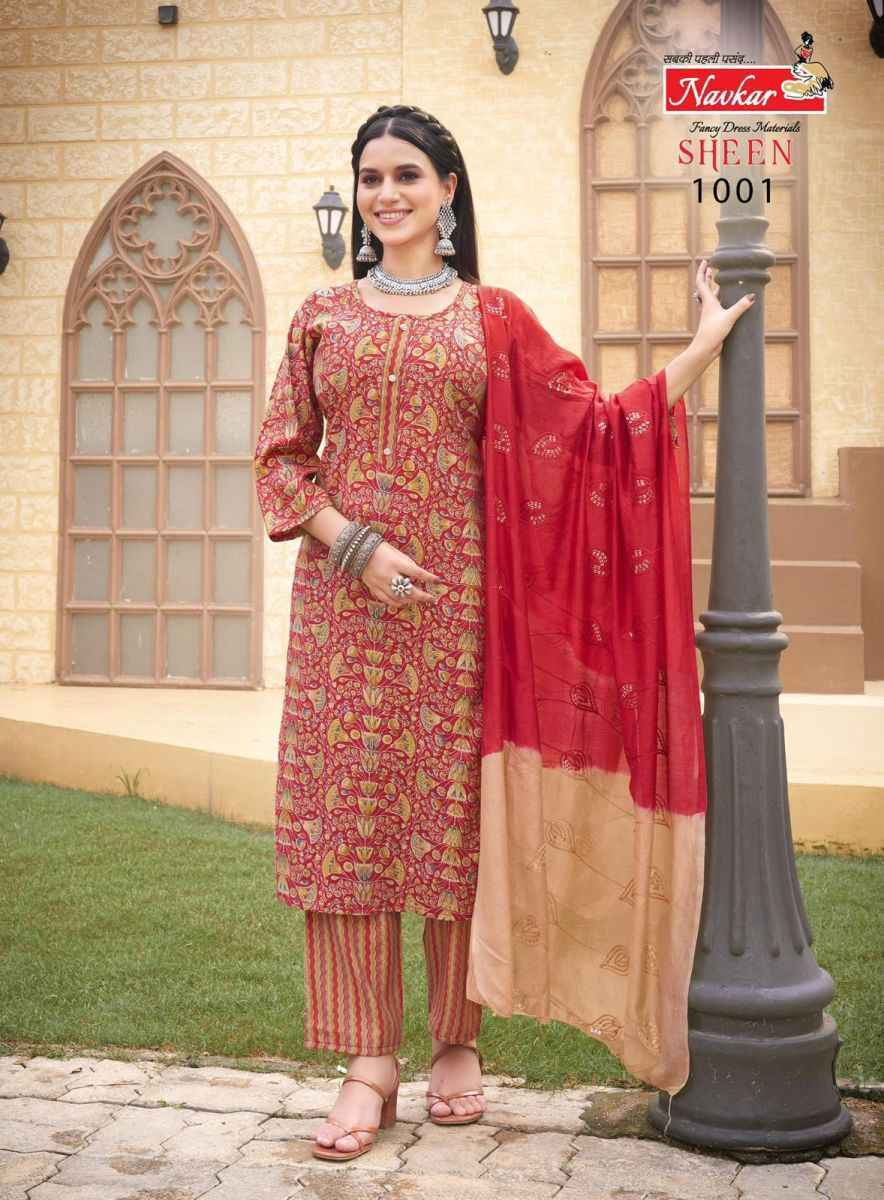 Navkar Sheen Vol-3 Muslin Readymade Suit (8 pcs Catalogue)