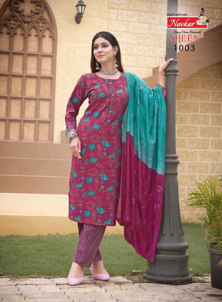 Navkar Sheen Vol-3 Muslin Readymade Suit (8 pcs Catalogue)