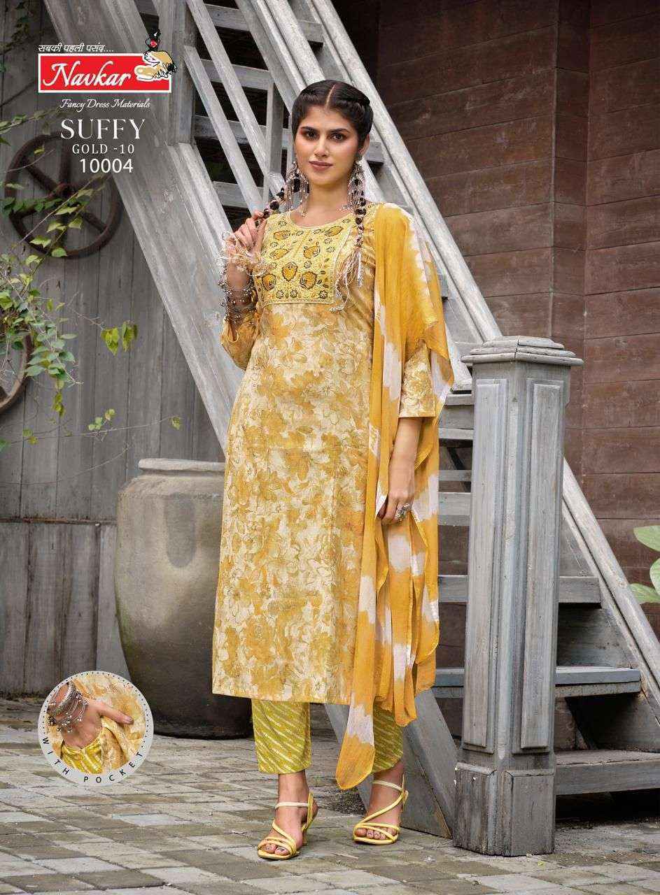 Navkar Suffy Gold Vol 10 Rayon Kurti Combo 8 pcs Catalogue