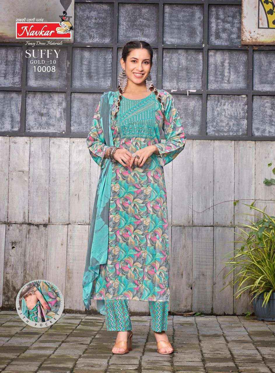 Navkar Suffy Gold Vol 10 Rayon Kurti Combo 8 pcs Catalogue