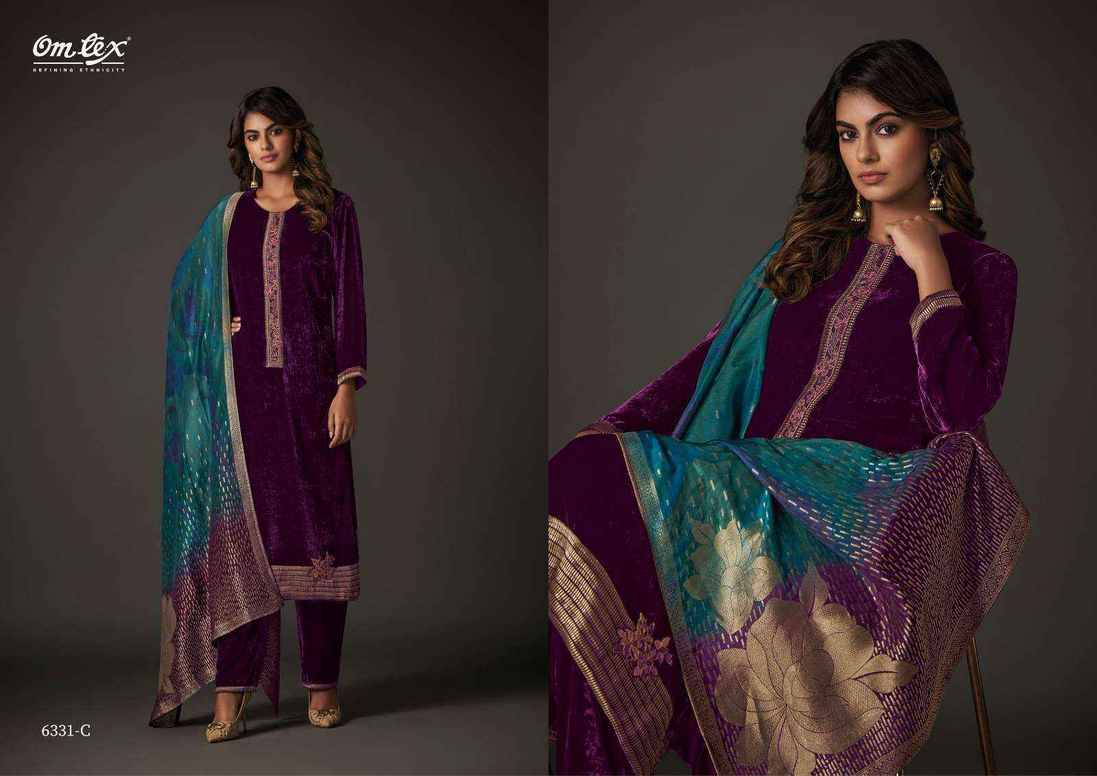Omtex Style Sangam Velvet Dress Material (4 pcs Catalogue)