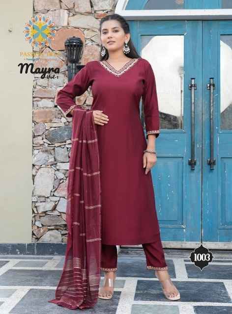 Passion Tree Mayra Vol-1 Roman Silk Readymade Suit (6 pcs Catalogue)