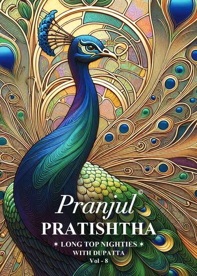 Pranjul Pratishtha Vol-8 Cotton Nighties With Dupatta (24 pcs Catalogue)