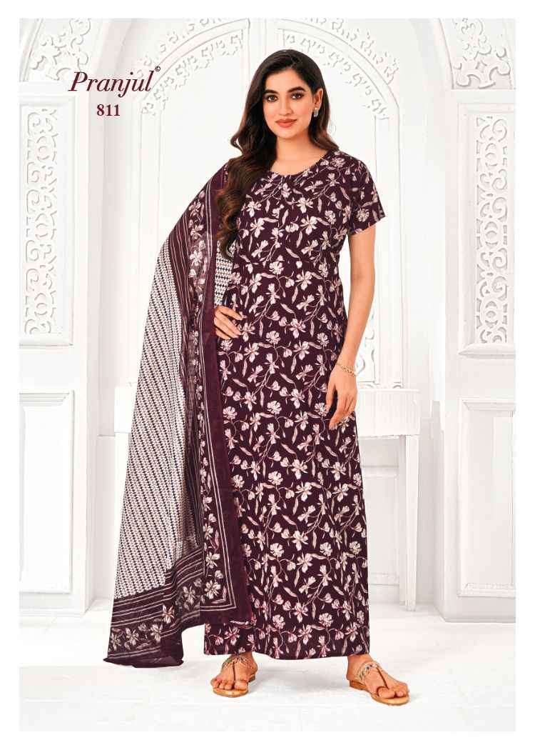 Pranjul Pratishtha Vol-8 Cotton Nighties With Dupatta (24 pcs Catalogue)
