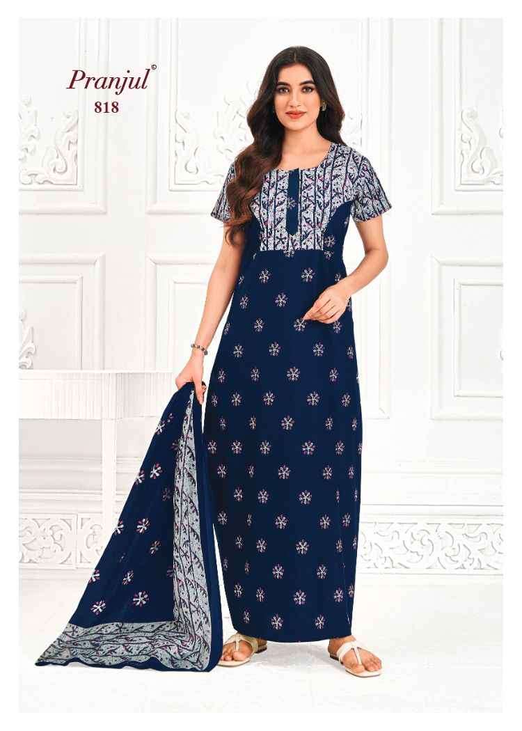 Pranjul Pratishtha Vol-8 Cotton Nighties With Dupatta (24 pcs Catalogue)