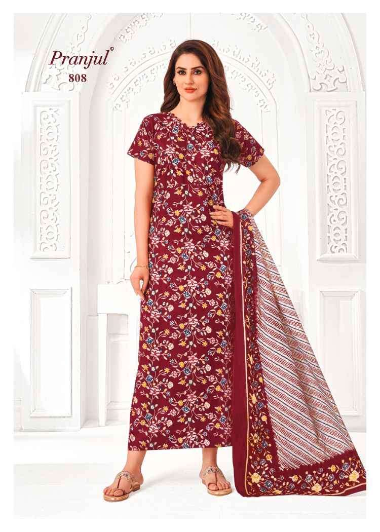 Pranjul Pratishtha Vol-8 Cotton Nighties With Dupatta (24 pcs Catalogue)