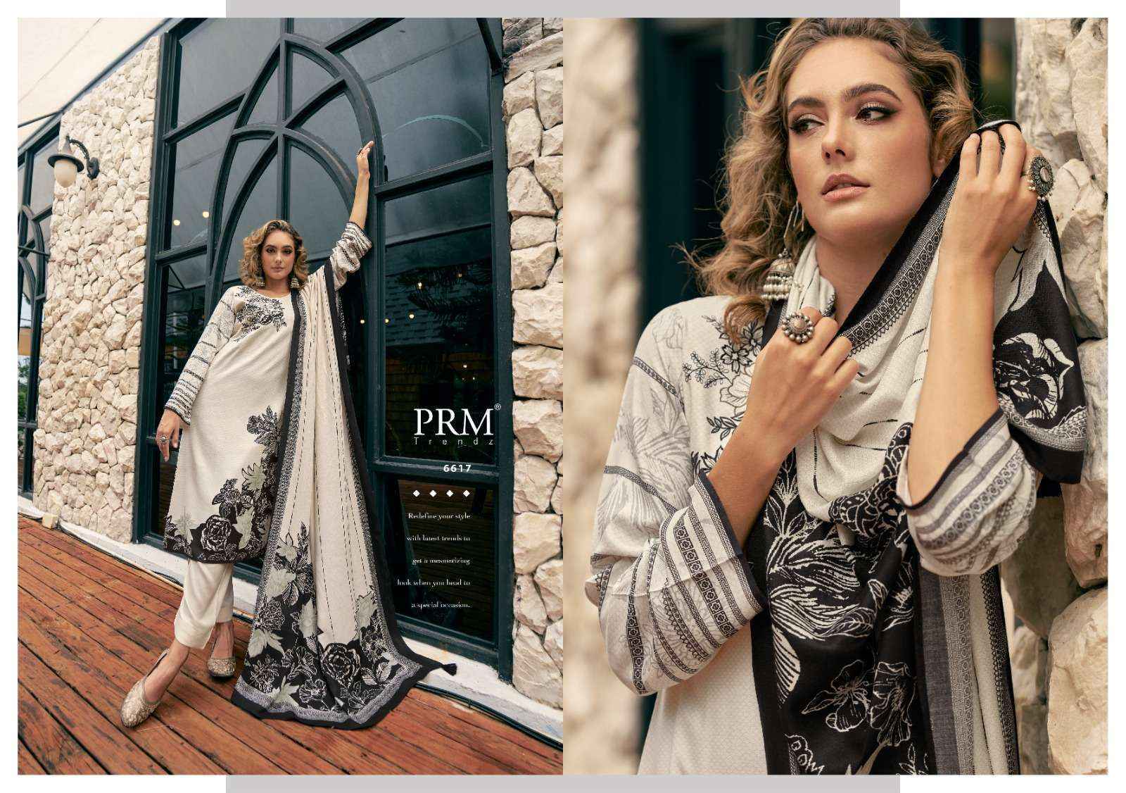 PRM Trendz Antara Viscouse Pashmina Dress Material (8 pcs Catalogue)