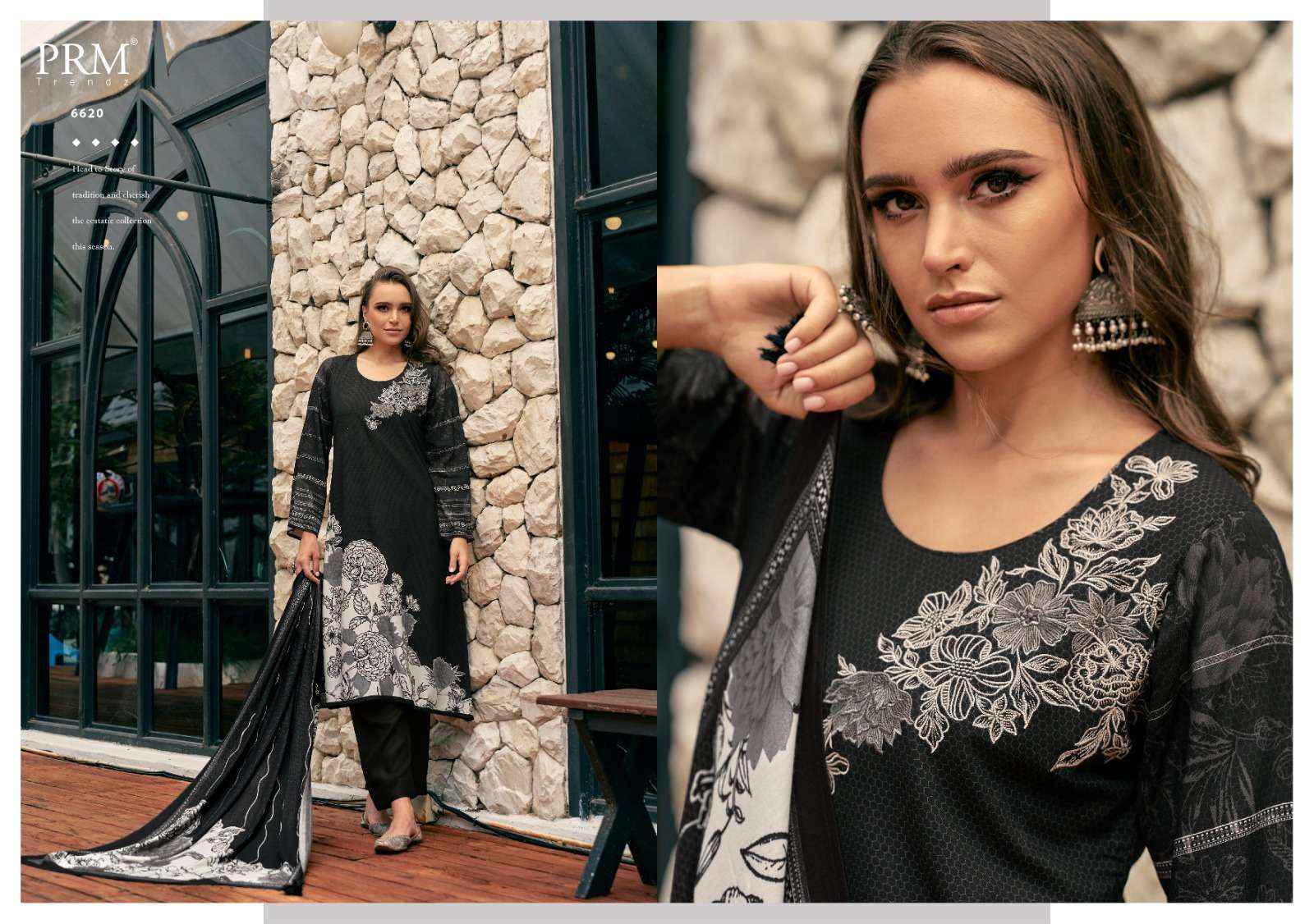 PRM Trendz Antara Viscouse Pashmina Dress Material (8 pcs Catalogue)