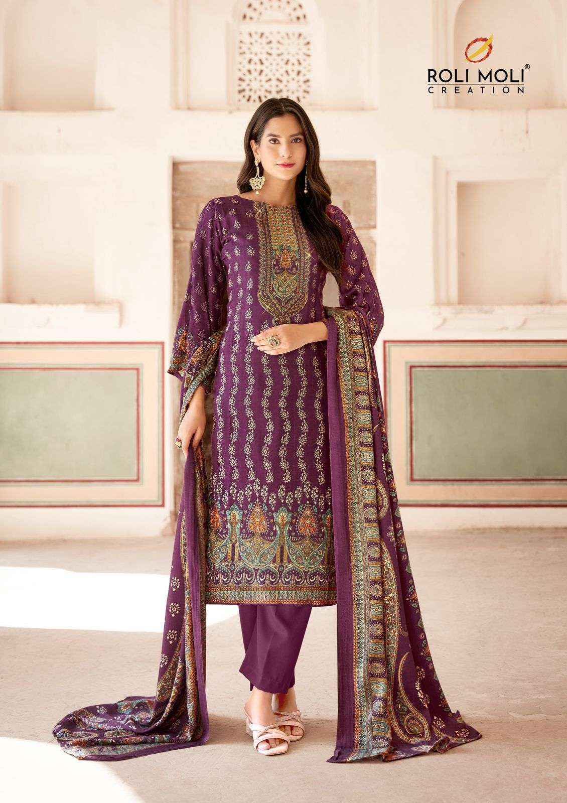 Roli Moli Aayat Pashmina Dress Material (8 pcs Catalogue)