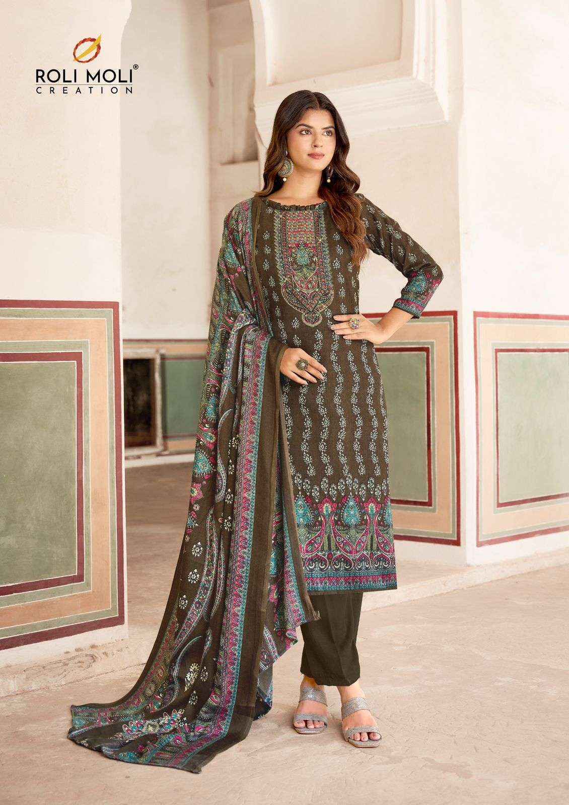 Roli Moli Aayat Pashmina Dress Material (8 pcs Catalogue)