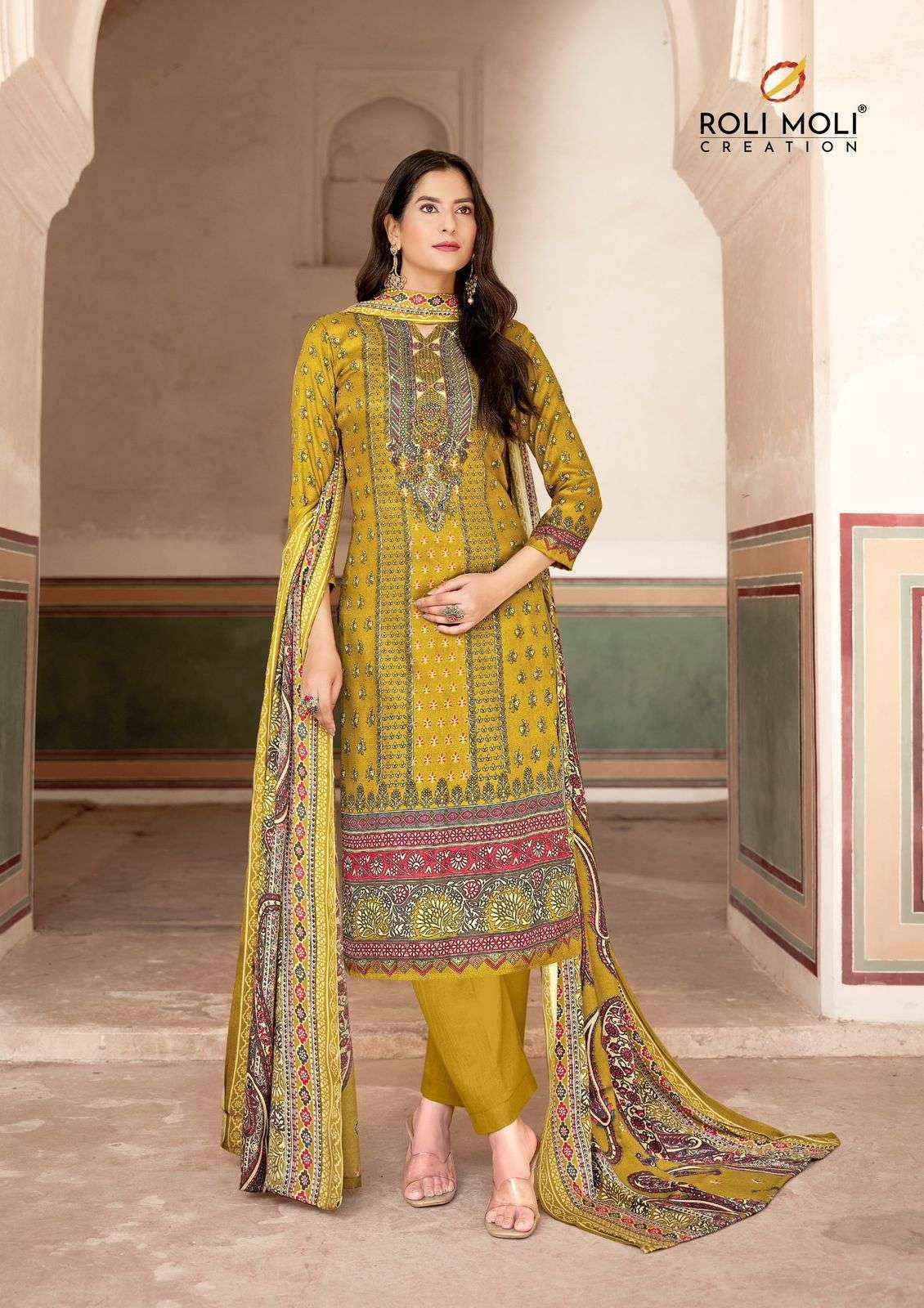 Roli Moli Aayat Pashmina Dress Material (8 pcs Catalogue)