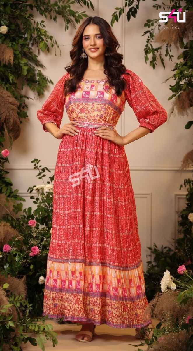 S4U Rangrez Vol 2 Chinon Kurti 5 pcs Catalogue