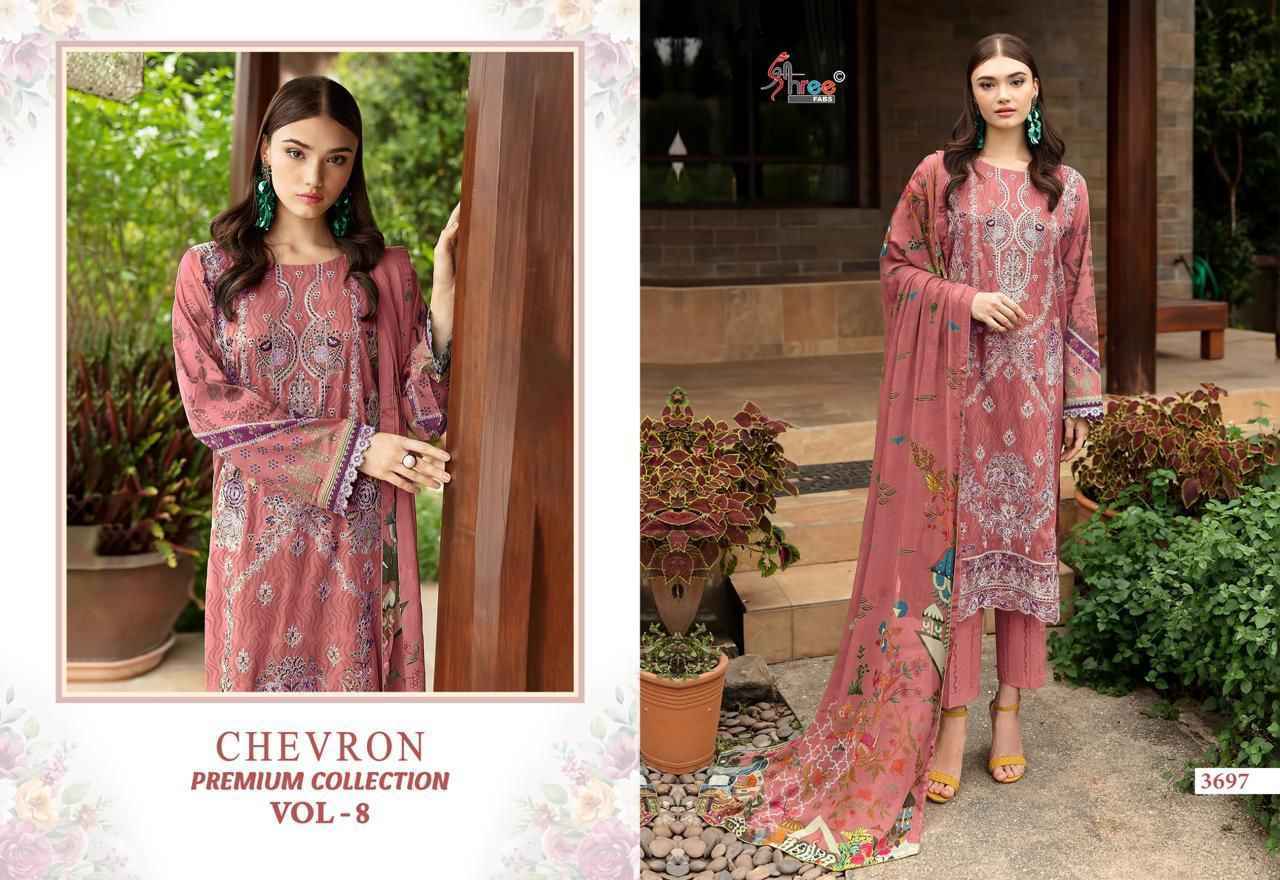 Shree Fabs Chevron Premium Collection Vol-8 Cotton Dress Material (8 pcs Catalogue)