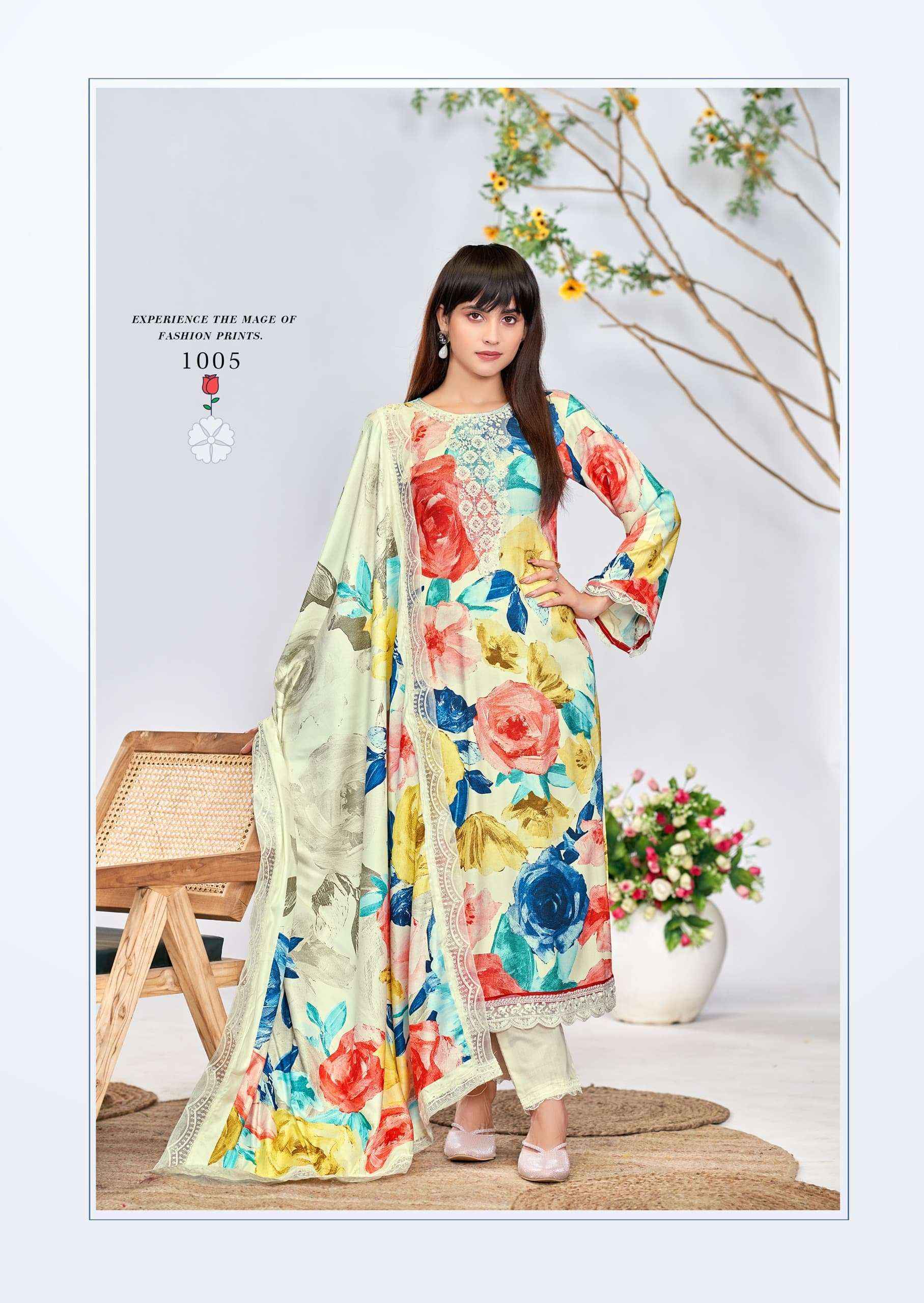 The Hermitage Shop Kashmiri Garden Lawn Cotton Dress Material (6 pcs Catalogue)