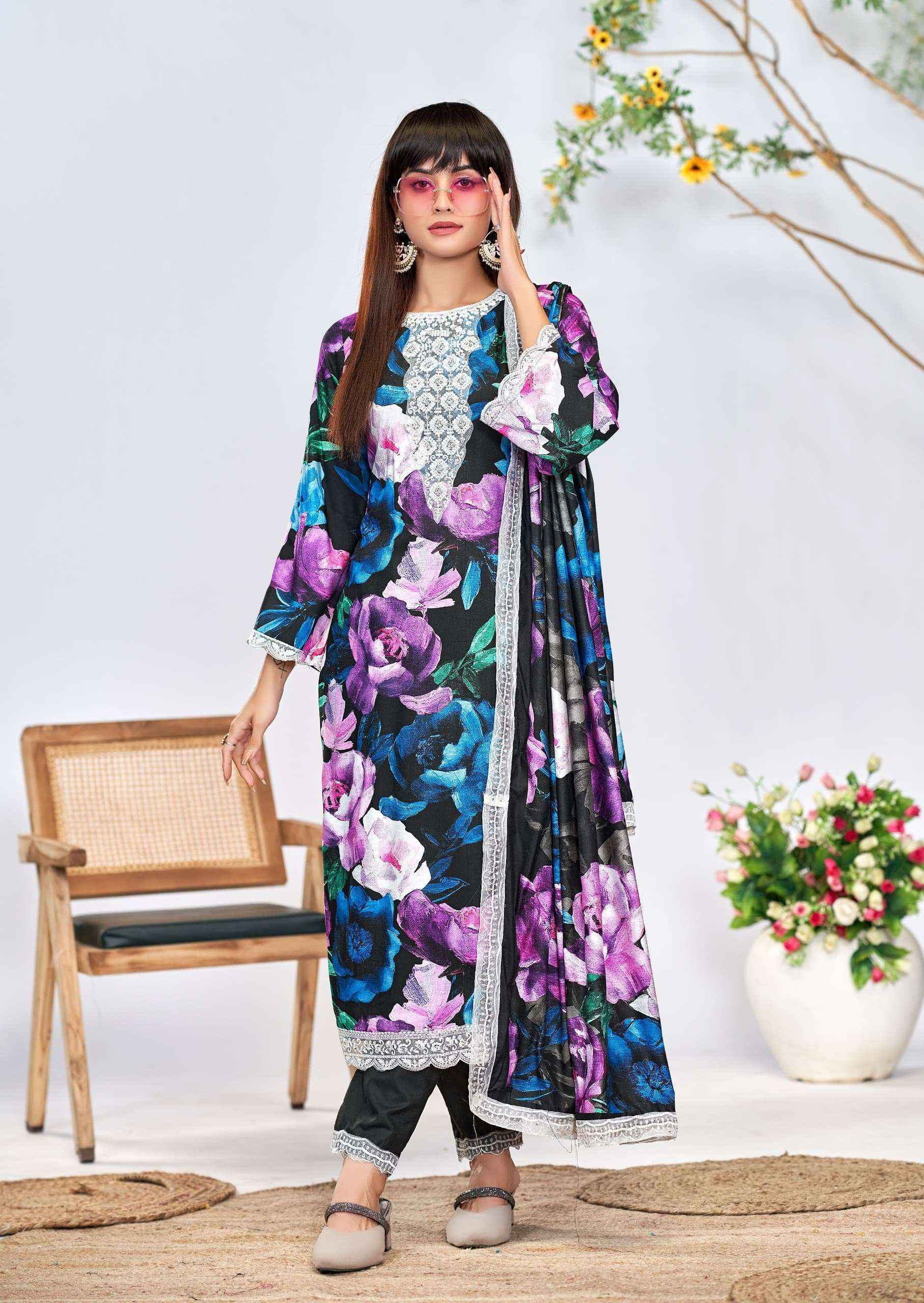 The Hermitage Shop Kashmiri Garden Lawn Cotton Dress Material (6 pcs Catalogue)