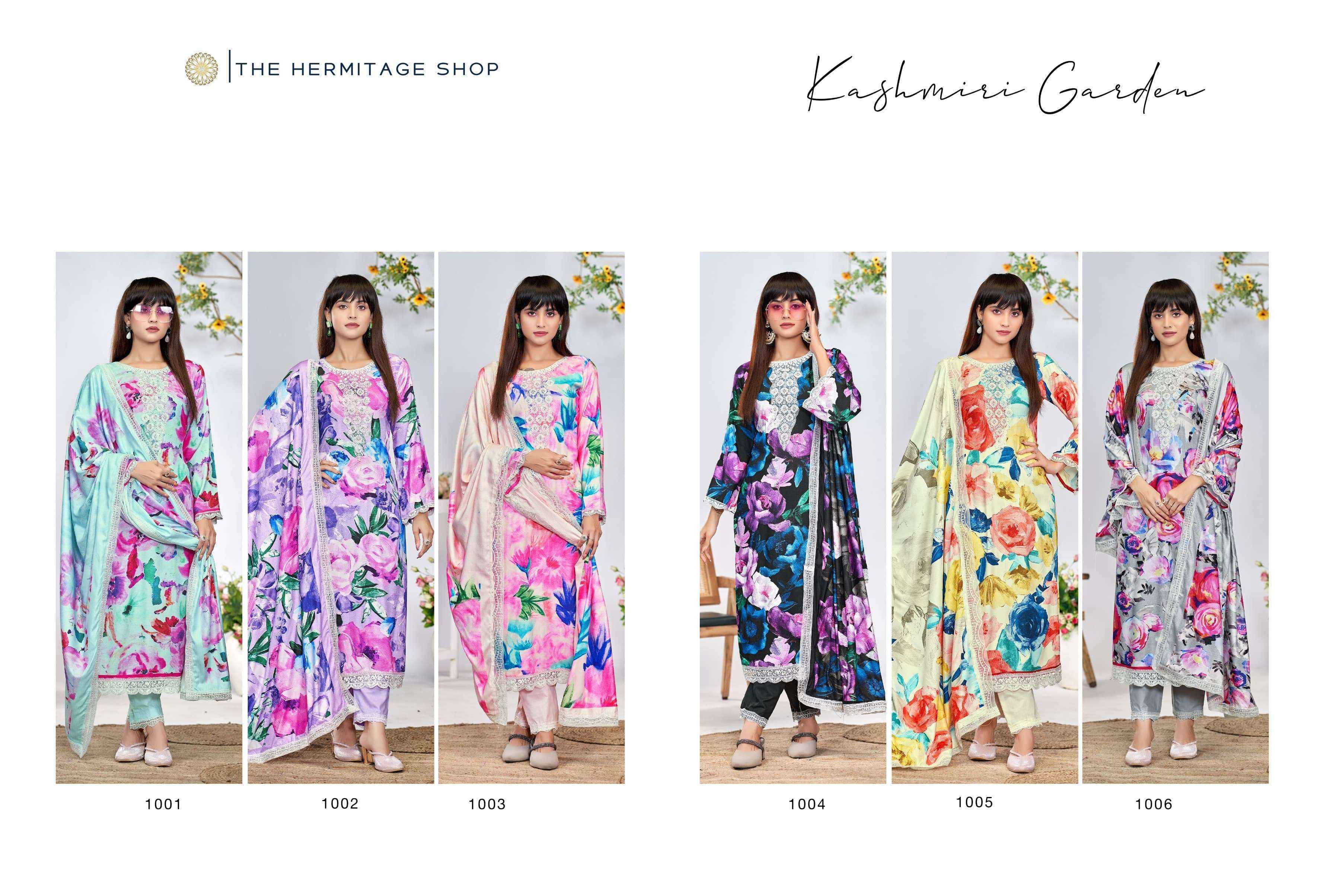 The Hermitage Shop Kashmiri Garden Lawn Cotton Dress Material (6 pcs Catalogue)