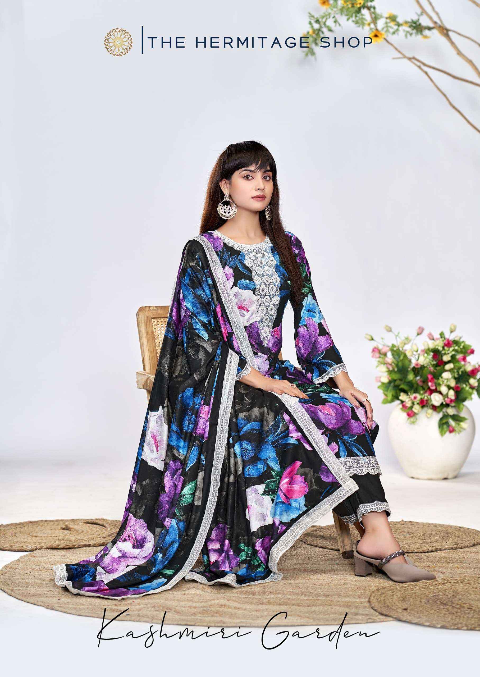The Hermitage Shop Kashmiri Garden Lawn Cotton Dress Material (6 pcs Catalogue)