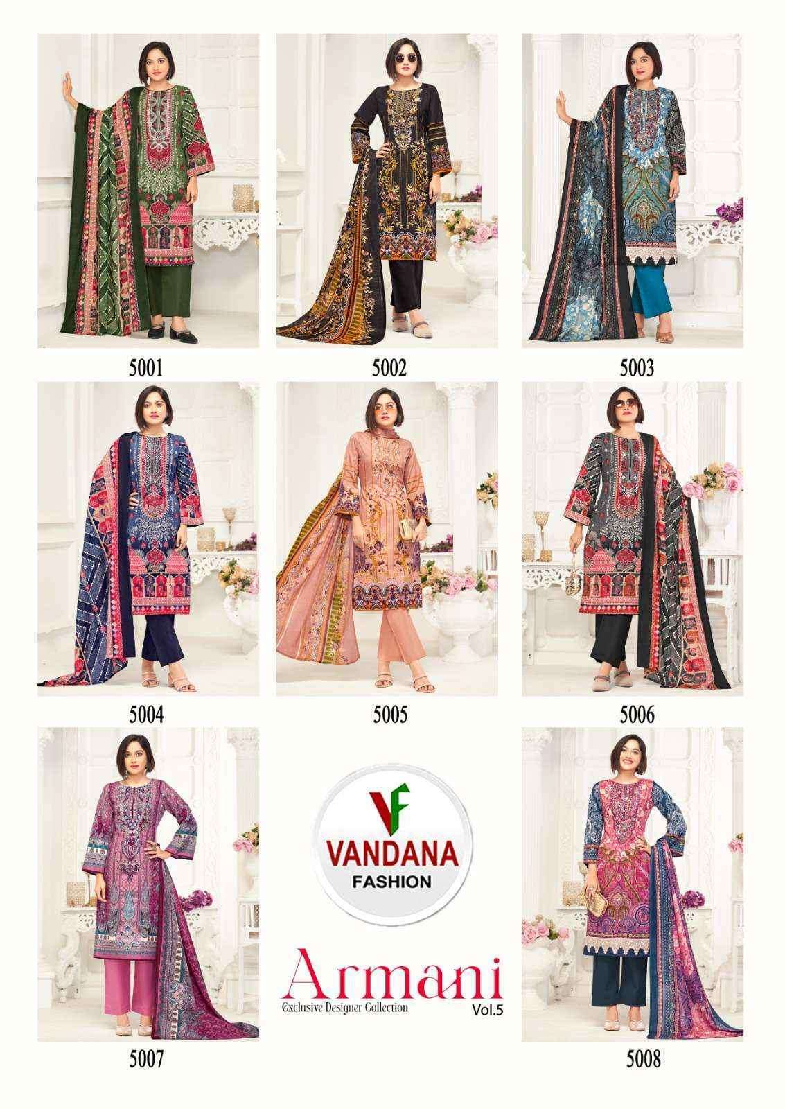 Vandana Fashion Armani Vol-5 Cotton Dress Material (8 pcs Catalogue)