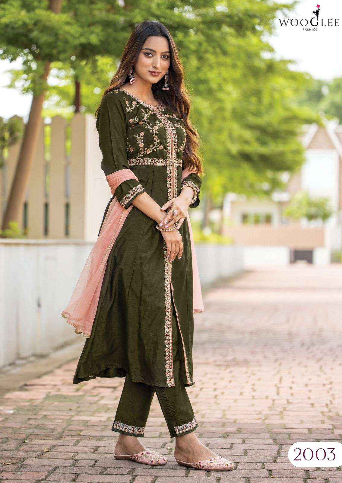 Wooglee Surkhi Vichitra Silk Readymade Dress (4 pcs Catalogue)