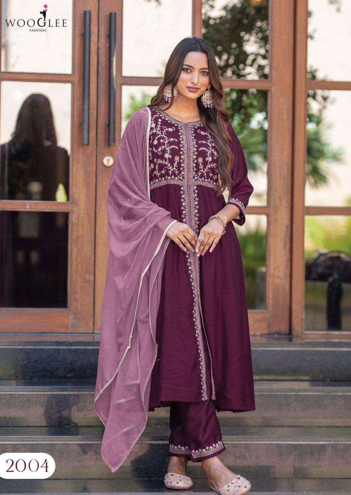 Wooglee Surkhi Vichitra Silk Readymade Dress (4 pcs Catalogue)