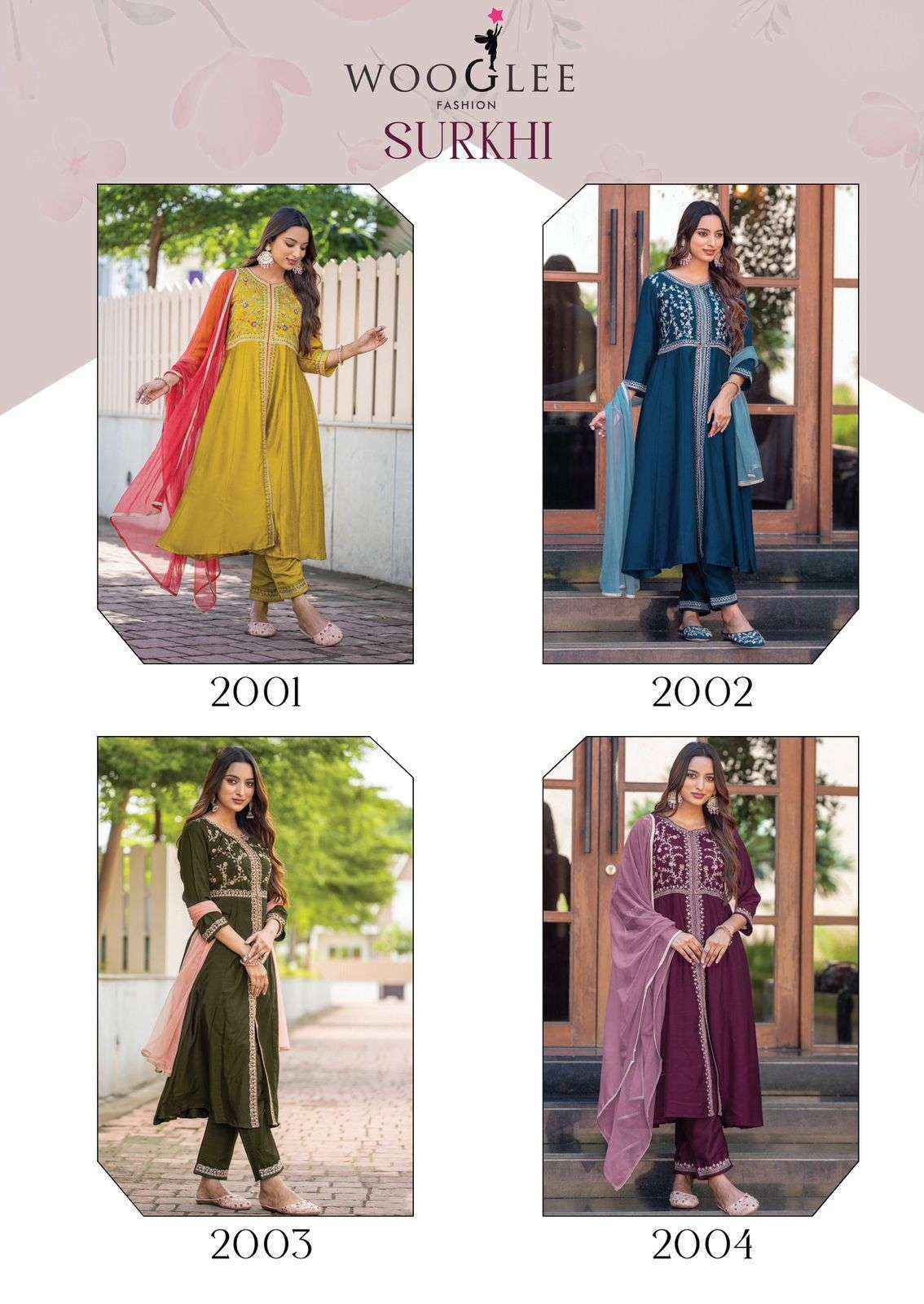 Wooglee Surkhi Vichitra Silk Readymade Dress (4 pcs Catalogue)