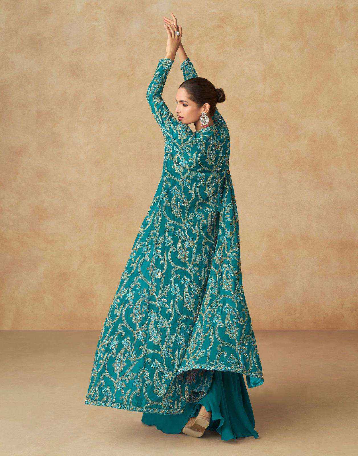 Aashirwad Creation Purple Readymade Georgette Dress (4 pcs Catalogue)